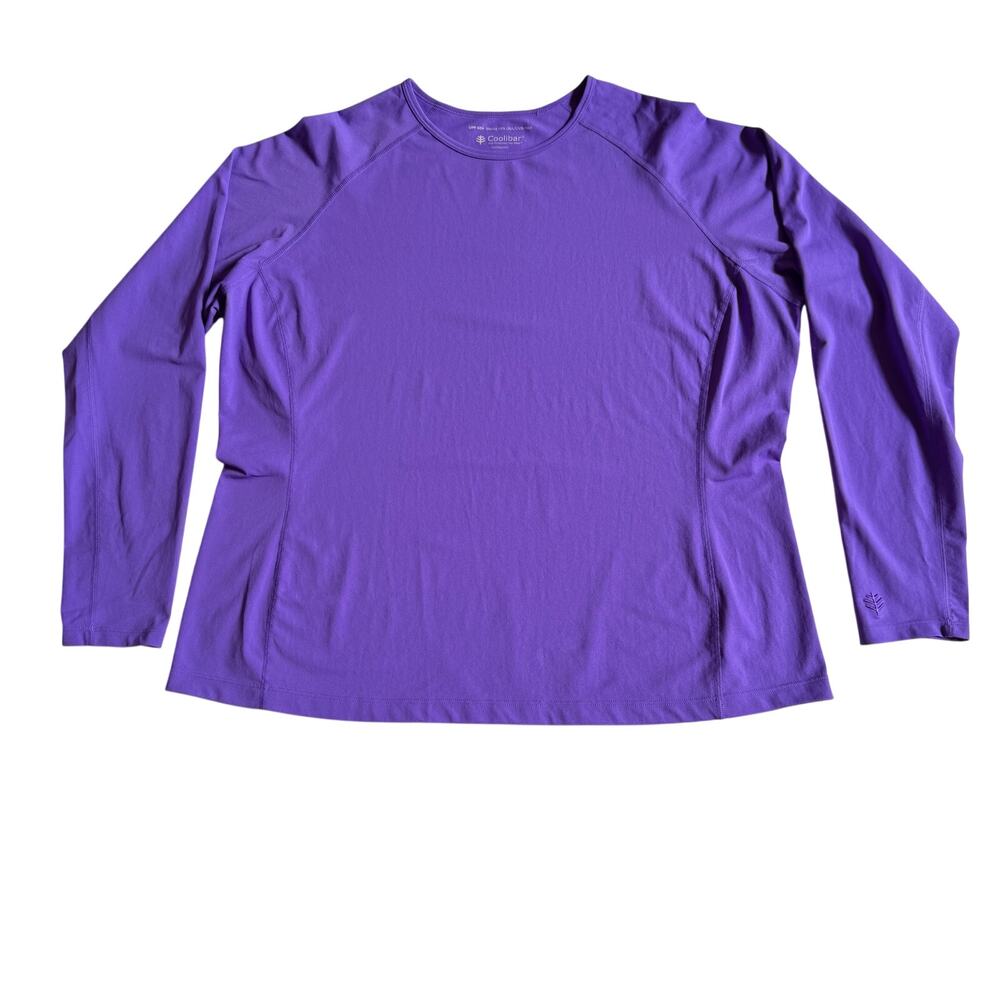 Coolibar Hightide Long Sleeve Swim Shirt Womens XXL Amethyst Crew UPF 50+ 03273 - Picture 4 of 13